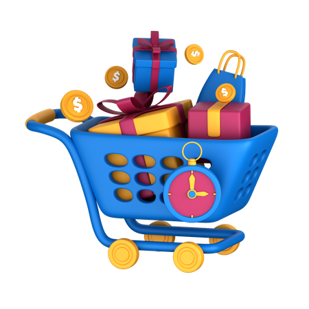 Tiempo de compras  3D Icon