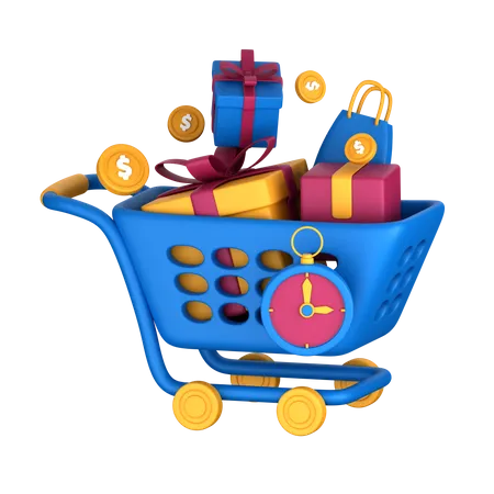 Tiempo de compras  3D Icon