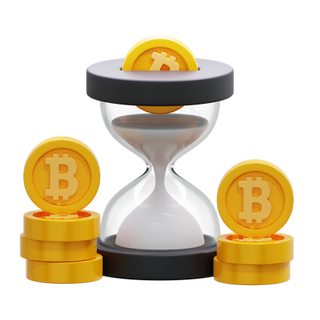 Tiempo de inversión bitcoin  3D Icon