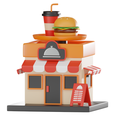 Tienda de comida rápida  3D Icon