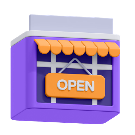 Tienda abierta  3D Icon