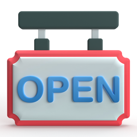 Tienda abierta  3D Icon