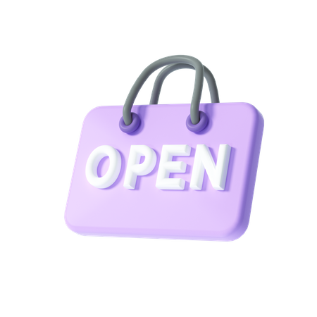 Tienda abierta  3D Illustration