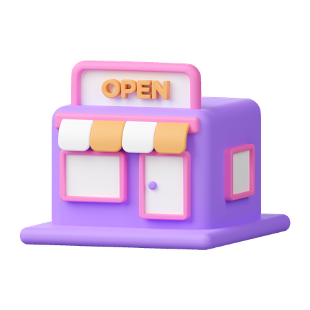 Tienda abierta  3D Icon