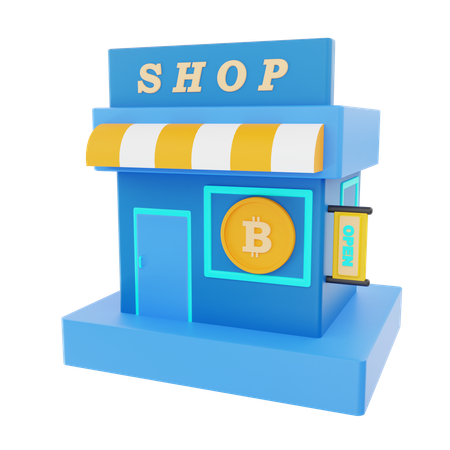 Tienda de bitcoins  3D Icon