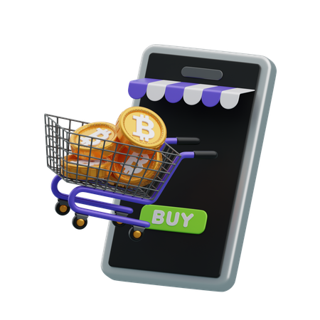 Tienda Bitcoin  3D Icon