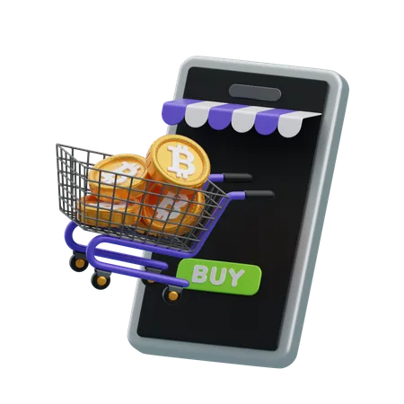 Tienda Bitcoin  3D Icon