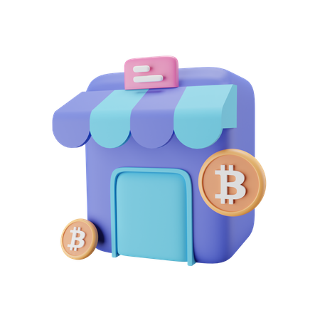 Tienda de bitcoins  3D Icon