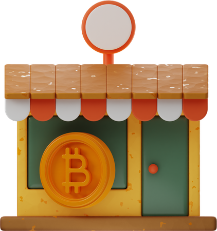 Tienda Bitcoin  3D Illustration