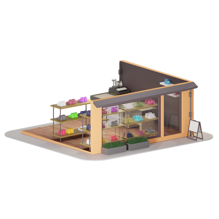 Tienda de calzado  3D Illustration