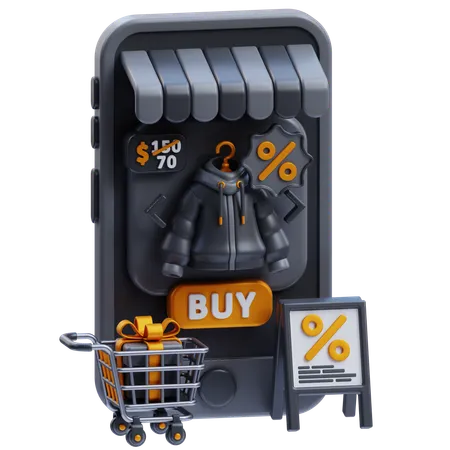 Tiendas de comercio electrónico  3D Icon