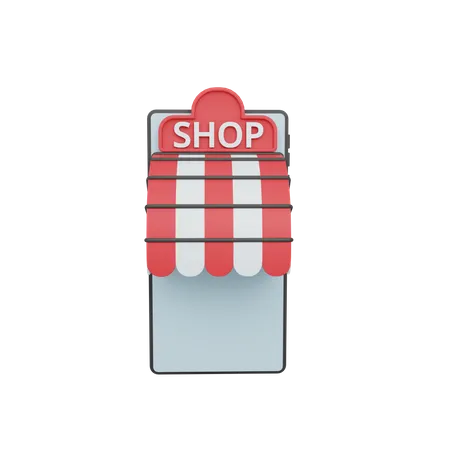 Tienda de compras en línea  3D Illustration