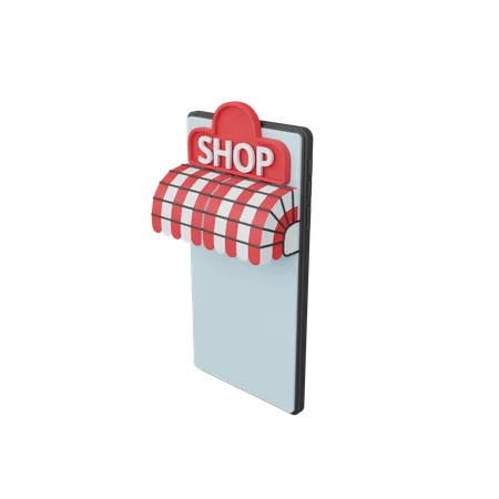 Tienda de compras en línea  3D Illustration