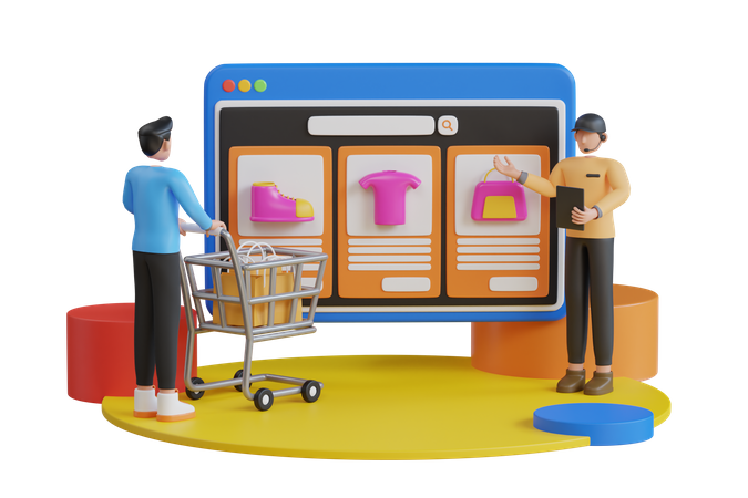 Tienda de compras en línea  3D Illustration