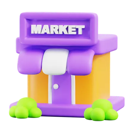 Tienda de mercado  3D Icon