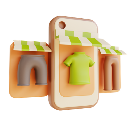 Tienda online Camisa y pantalones  3D Illustration