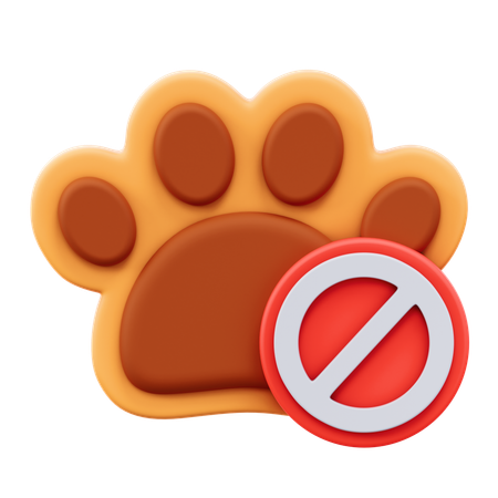 Tiere sind verboten  3D Icon