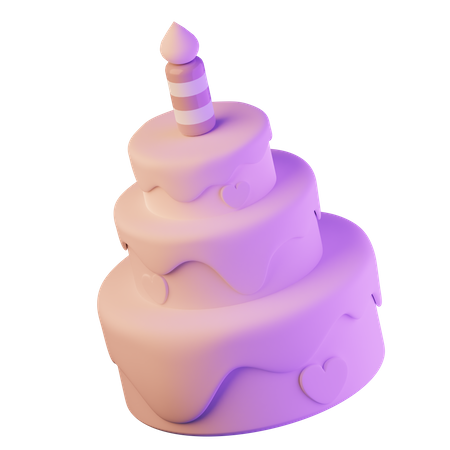 Tiered Birthday Cake  3D Icon