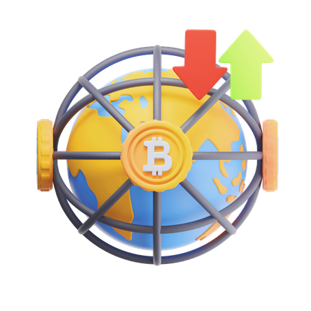 Bitcoin tierra  3D Icon