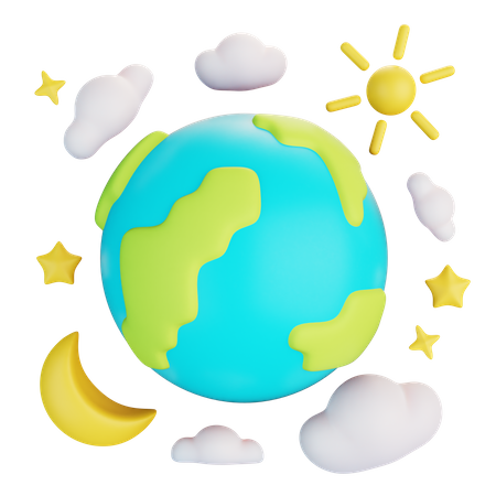 Tierra con otros planetas.  3D Icon