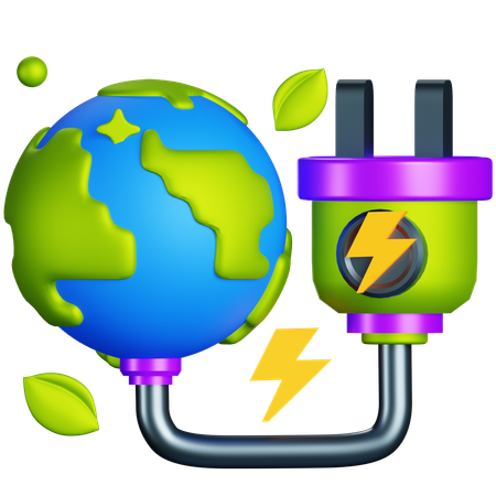 Combustible eléctrico de la tierra  3D Icon