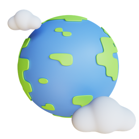 Tierra nublada  3D Illustration