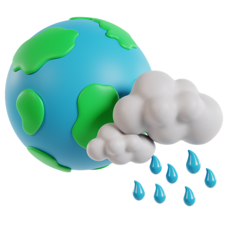 Tierra y ecología nubes de lluvia  3D Icon