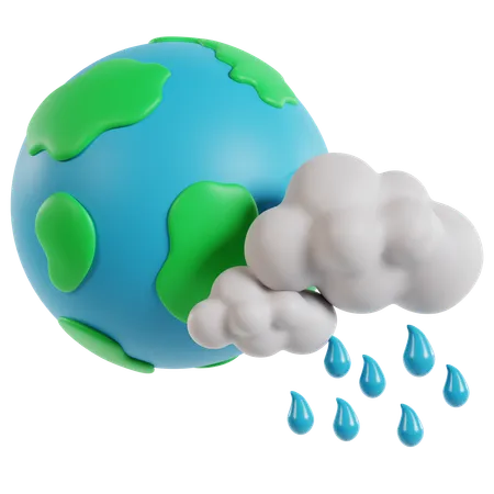 Tierra y ecología nubes de lluvia  3D Icon