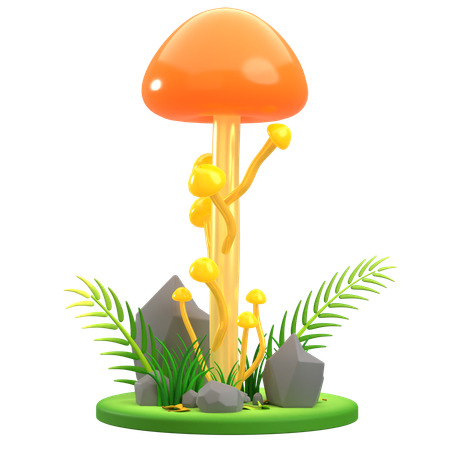 Tige d'orange aux champignons  3D Icon