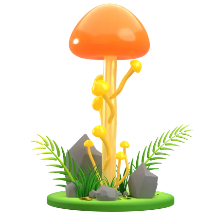 Tige d'orange aux champignons  3D Icon