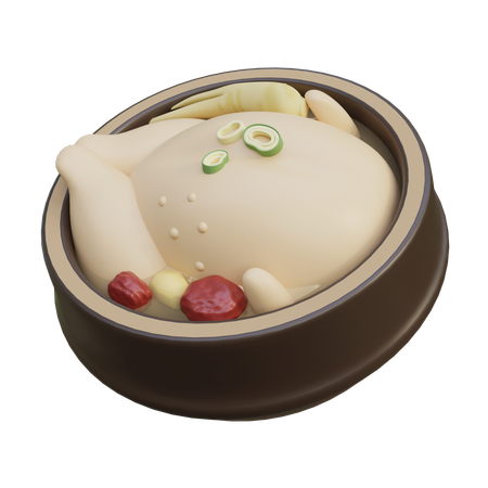 Tigela de sopa de galinha  3D Icon