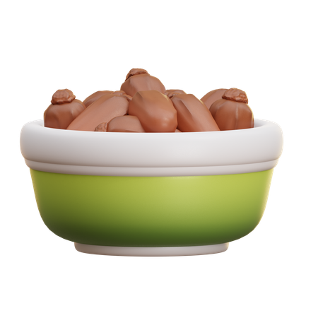 Tigela de tâmaras  3D Icon