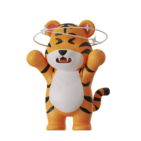 Tiger Confused  3D Icon