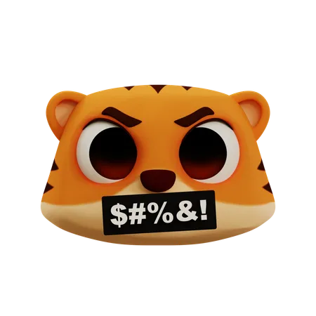 Tiger Curse Emoji  3D Icon