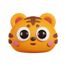 tiger face emoji 3d