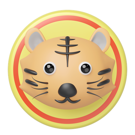 虎の頭  3D Icon