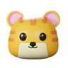 tiger head emoji 3d