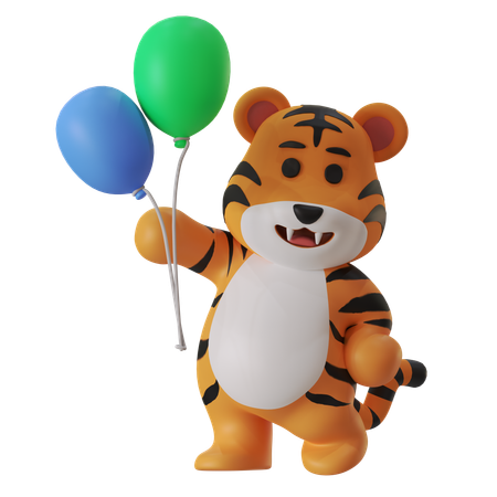 Tiger Party  3D Icon