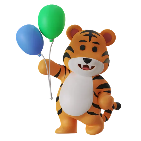 Tiger Party  3D Icon