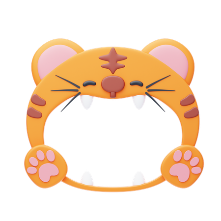 Tiger Shape Animal Frame  3D Icon