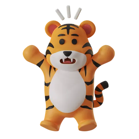 Tiger Shocked  3D Icon