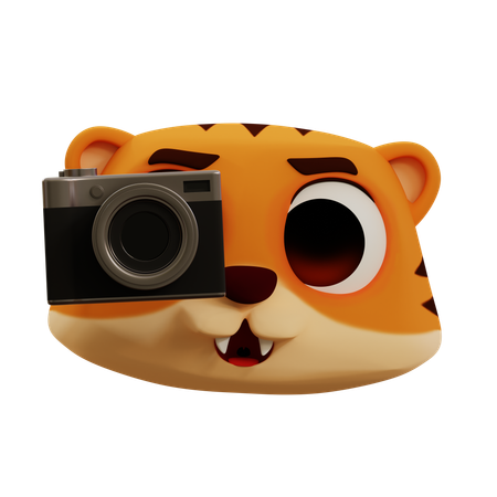 Tiger taking photo  3D Icon