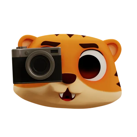 Tiger taking photo  3D Icon