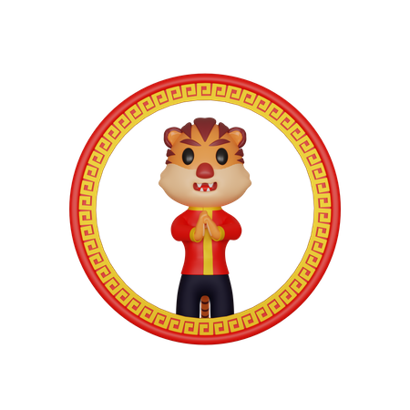 Salutation du tigre chinois  3D Illustration