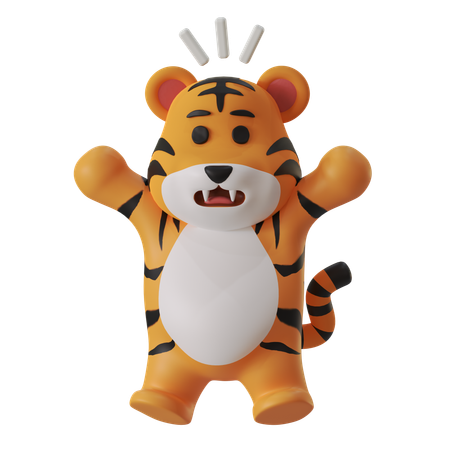 Tigre chocado  3D Icon