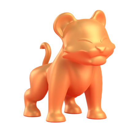 TIGRE D'OR  3D Illustration