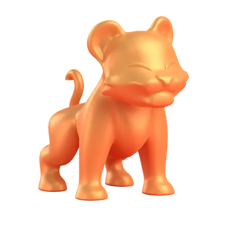 TIGRE D'OR  3D Illustration