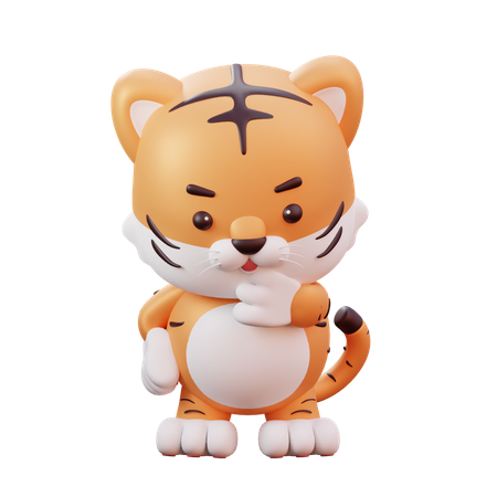 Tigre Mascote do Ano Novo Chinês  3D Illustration