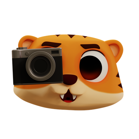 Tigre prenant une photo  3D Icon