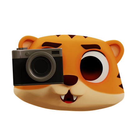 Tigre tirando foto  3D Icon